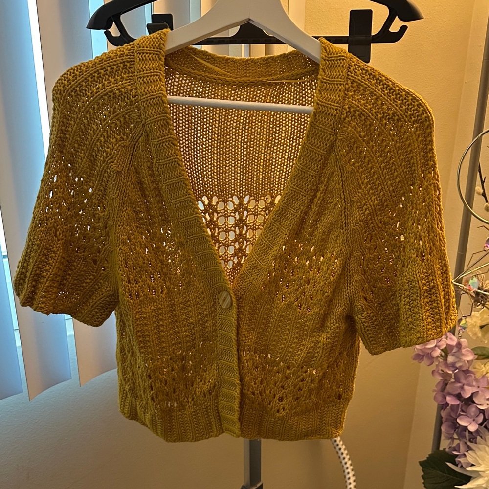 Mustard Yellow Knit Cardigan